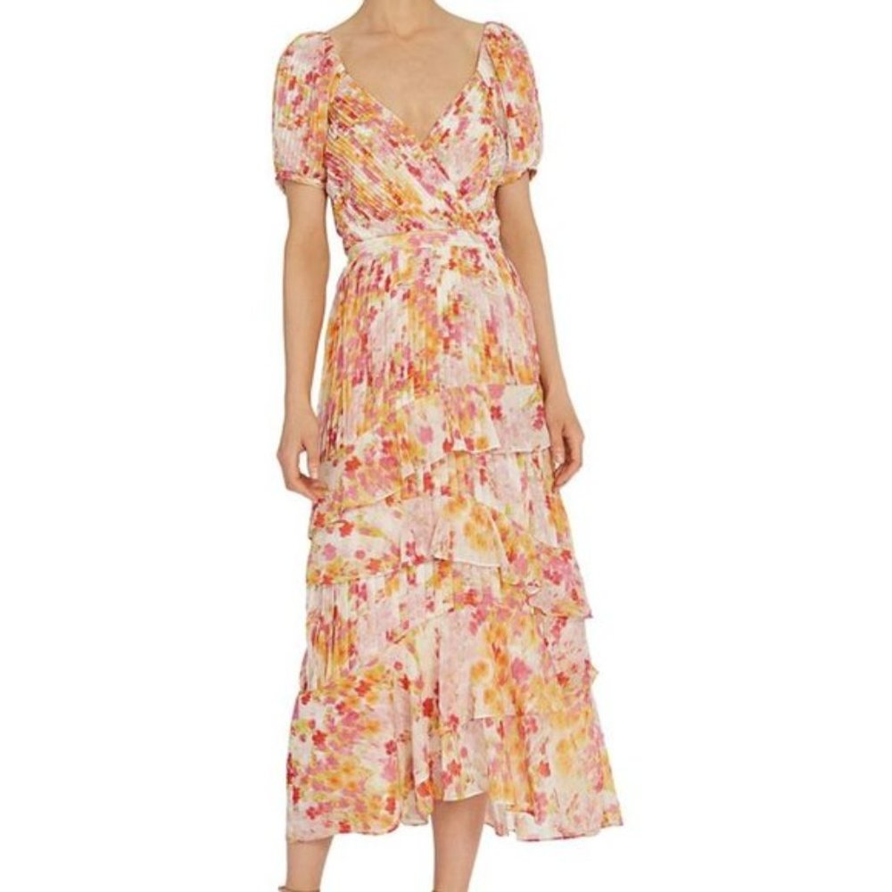 ML Monique Lhuillier Printed Pleated Dresses